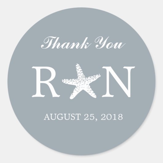 sierlijke zeester | Bruiloft Ronde Sticker (Voorkant)