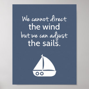 Sierlijke zeilboot positieve citaat wanddecoratie poster