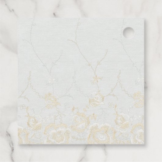 Sierparel en kant bedankjes labels (Achterkant)