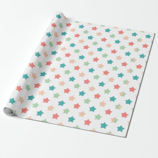 Sierpatronen: Rood, Groen, Blauw en Perzik Delight Cadeaupapier (Uitgerold)