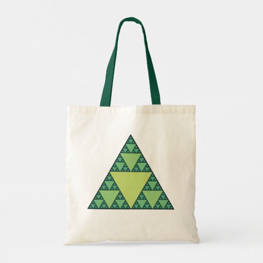 Sierpinski-driehoek in schaduwen van de Groene Tote Bag (Achterkant)