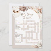 SIERRA Bohemian Baby shower Crossword Carte de jeu (Devant)