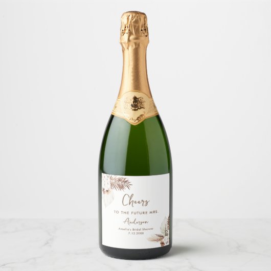 SIERRA Bohemian Vrijgezellenfeest Mini Sparkling Wijnetiket (Voorkant)