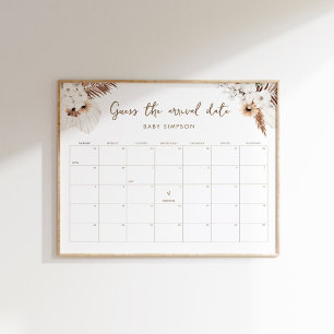 SIERRA Boho Guess De Aankomstdatum Baby Game 16x20 Poster