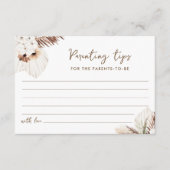 SIERRA Boho Ouderschap Tips Baby shower Advies Kaa Informatiekaartje (Voorkant)