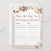 SIERRA Boho Raad die Babyliedjie Babyshower-spelet Kaart (Voorkant)