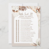 SIERRA Boho Wie zei het Moeder Vader Baby Spelkaar Kaart (Voorkant)