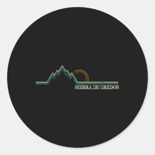 Sierra De Gredos Spanje Retro Klimmen, Skien Hiken Ronde Sticker
