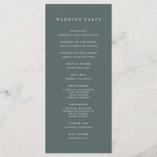 Sierra Dusk | Desert Mountain Sunset Wedding Programma (Achterkant)