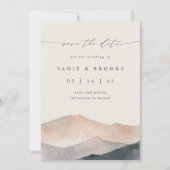 Sierra Dusk | Rustic Southwest Mountain Wedding Save The Date (Voorkant)