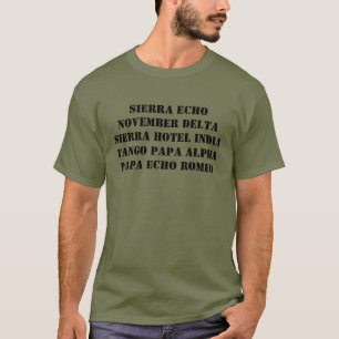 SIERRA ECHO NOVEMBER DELTA SIERRA HOTEL INDIA TANG T-SHIRT