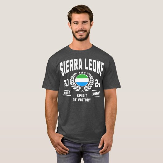Sierra Leone 2024 Sports Lover T-shirt (Voorkant volledig)