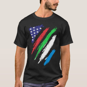 Sierra Leone American Grown Flag USA Patriot Herit T-shirt