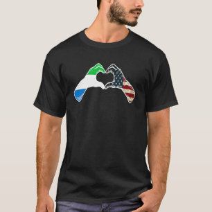 Sierra Leone Amerikaans Vlag van de VS Vlag van d T-shirt