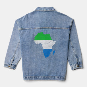 Sierra Leone Drapeau Afrique Continent Silhouette