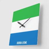 Sierra Leone Flag Dazzling Patriotic Vierkante Klok (Hoek)