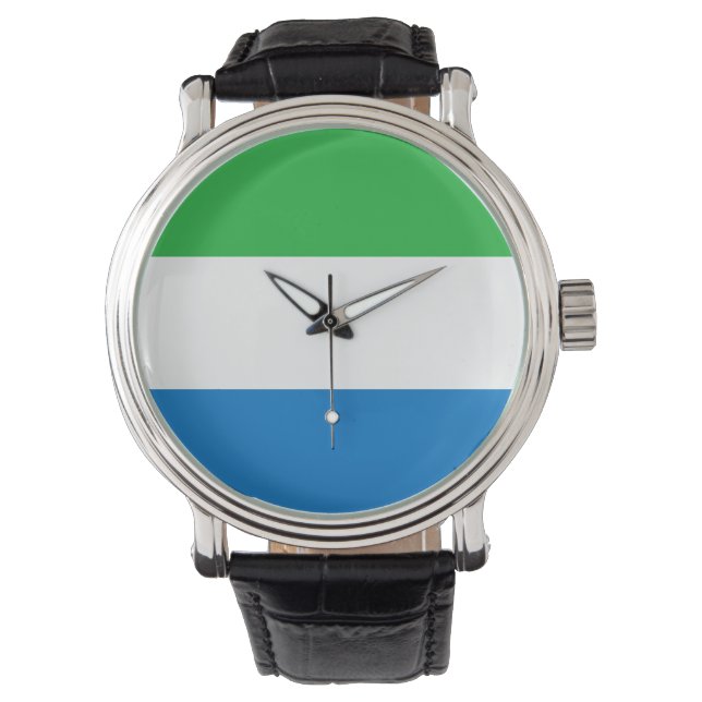 Sierra Leone Flag Horloge (Voorkant)