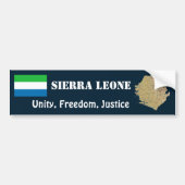 Sierra Leone Flag + Map Bumpersticker (Voorkant)