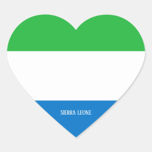 Sierra Leone Flag Splendid Patriotic Hart Sticker