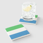 Sierra Leone Flag Stenen Onderzetter (Zijkant)