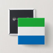 Sierra Leone Flag Vierkante Button 5,1 Cm (Voorkant /achterkant)