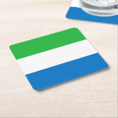 Sierra Leone Flag Vierkante Kartonnen Onderzetter (Schuin)