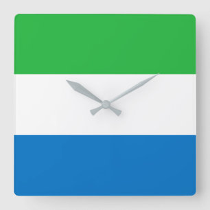 Sierra Leone Flag Vierkante Klok