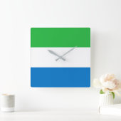 Sierra Leone Flag Vierkante Klok (Huis)