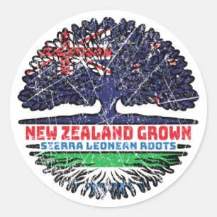Sierra Leone Leonean Nieuw-Zeeland Nieuw-Zeeland Ronde Sticker