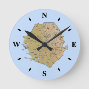Sierra Leone Map Clock Ronde Klok