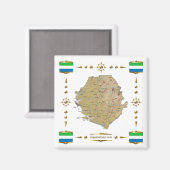 Sierra Leone Map + Flags Magnet Magneet (Voorkant / Achterkant)