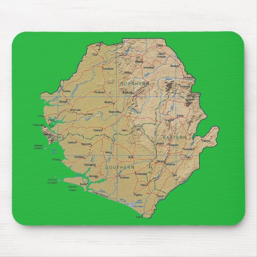 Sierra Leone Map Mousepad Muismat (Voorkant)