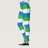 Sierra Leone National Flag Colors striped Leggings (Links)