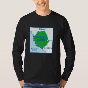 Sierra Leone Politieke kaart in vlag kleuren, gren T-shirt