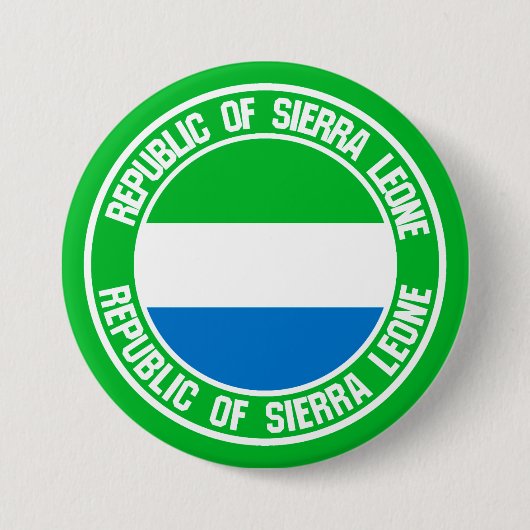 Sierra Leone Round Emblem Ronde Button 7,6 Cm (Voorkant)