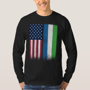 Sierra Leone Sierra Leoneaanse Amerikaanse Vlaggen T-shirt