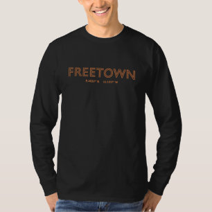 Sierra Leone Stad Coördinaten Freetown T-shirt