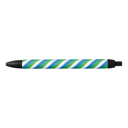 Sierra Leone Vlag Balpen Zwarte Inkt Pen (Voorkant)