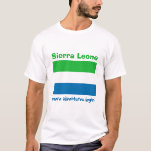 Sierra Leone Vlag + Kaart + Tekst T-shirt