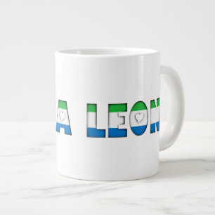 Sierra Leone Vlag Kleuren Typografie Patroon Harte Extra Grote Beker