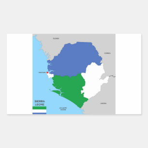 sierra leone vlag land politieke kaart rechthoekige sticker
