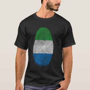 Sierra Leone Vlag Vingerafdruk Cadeau voor Sierra T-shirt