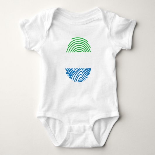 Sierra Leone Vlag Vingerprint Romper (Voorkant)
