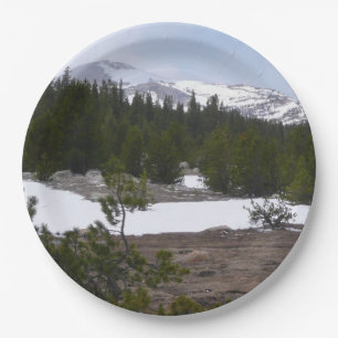 Sierra Nevada bergen en sneeuw op Yosemite Papieren Bordje