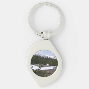 Sierra Nevada bergen en sneeuw op Yosemite Sleutelhanger