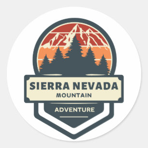 Sierra Nevada bergtop klimmen en wandelen Ronde Sticker
