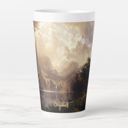Sierra Nevada CA  landschap Art Monogrammen Latte Mok (Voorkant)