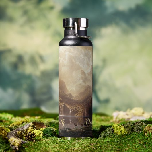 Sierra Nevada CA landschap Art Monogrammen Waterfles (Buiten)