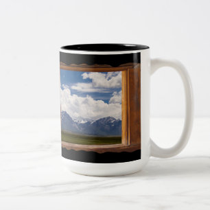 Sierra Nevada door Cabin Window op Black Tweekleurige Koffiemok