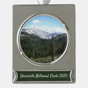 Sierra Nevada-gebergte II vanuit Yosemite Verzilverd Banner Ornament
